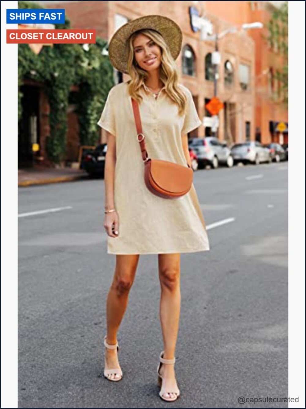 Womens Cotton Shirt Dress Summer Casual Short Sleeve Button Down Beach Cover Up - Picture 2 of 7
